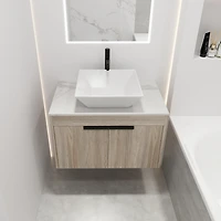 Streamdale 30" Modern Design Float Bathroom Vanity With Ceramic Basin Set