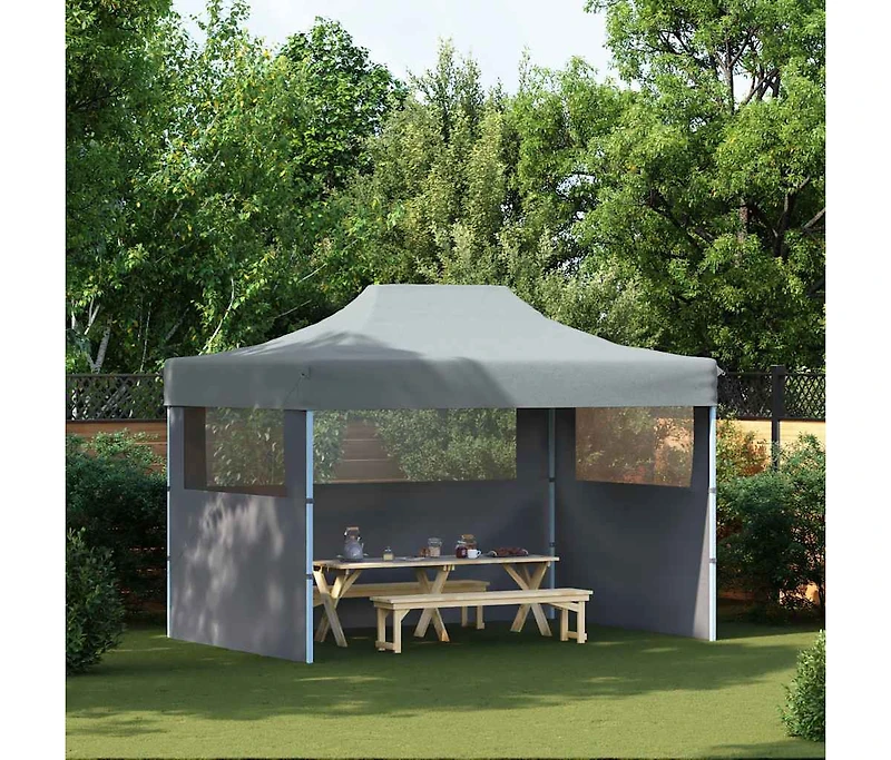 Professional Folding Party Tent with 3 Sidewalls 9.8'x13.1' Steel Anthracite