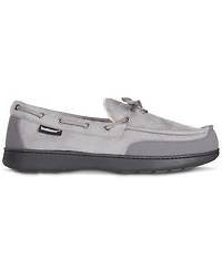 Isotoner Men's Water Repellent Microsuede Carter Boater Moccasin Slipper with Memory Foam