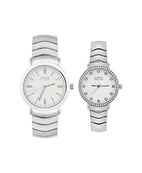 Jones New York Men and Women's Quartz Silver Alloy Watch 34mm and 30mm