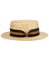 Angela & William Wheat Straw Skimmer Boater Hat