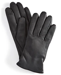 Cole Haan Leather Cashmere Blend Lined Basic Tech Tip Gloves