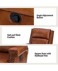 Anselm Transitional Recliner with Nailhead Trim