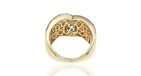 Suzy Levian Sterling Silver Cubic Zirconia Brown and White Crossover Ring