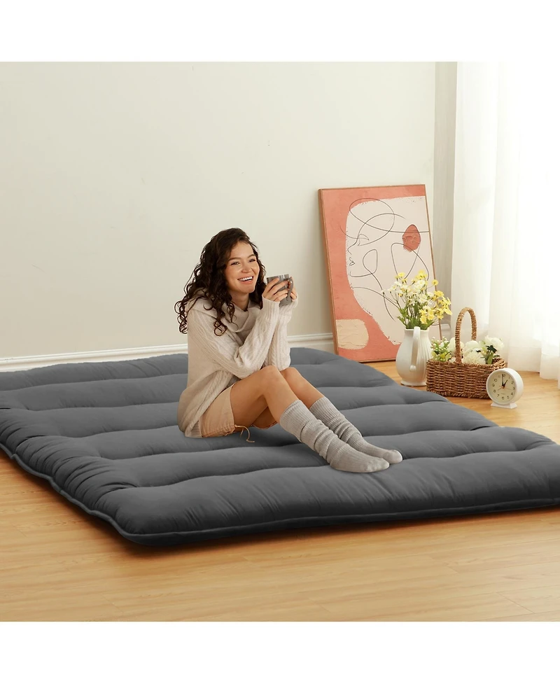 Caromio Full Futon Mattress Floor Pad Portable Dorm Sleeping Pad, 54"x 80"