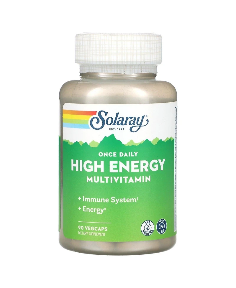 Solaray - Once Daily High Energy W/O Iron, 90 capsules