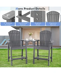 Vebreda 2 Pieces Hdpe Tall Adirondack Chair with Middle Connecting Tray