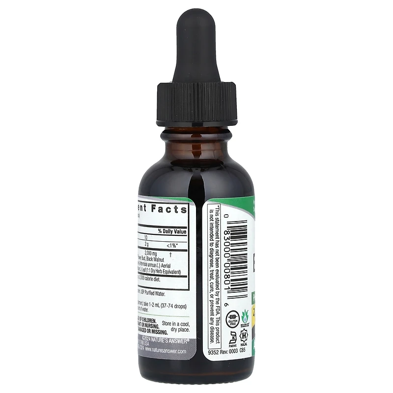 Nature's Answer Black Walnut & Wormwood Fluid Extract Alcohol-Free