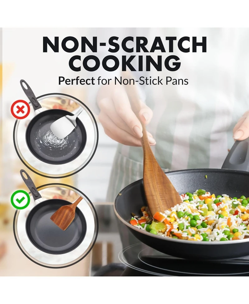 Piece Natural Teak Wooden Utensils for Cooking