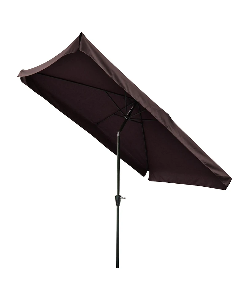 Yescom 10x6.5ft Rectangle Aluminum Outdoor Patio Umbrella Sunshade Crank Tilt Garden Dark Coffee