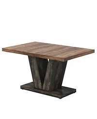 Tribesigns 47-Inch Dining Table for 4, Black Kitchen Dinner Table with Heavy Duty Pedestal, Farmhouse Wooden Eating Table for Home, Dining Room, Small