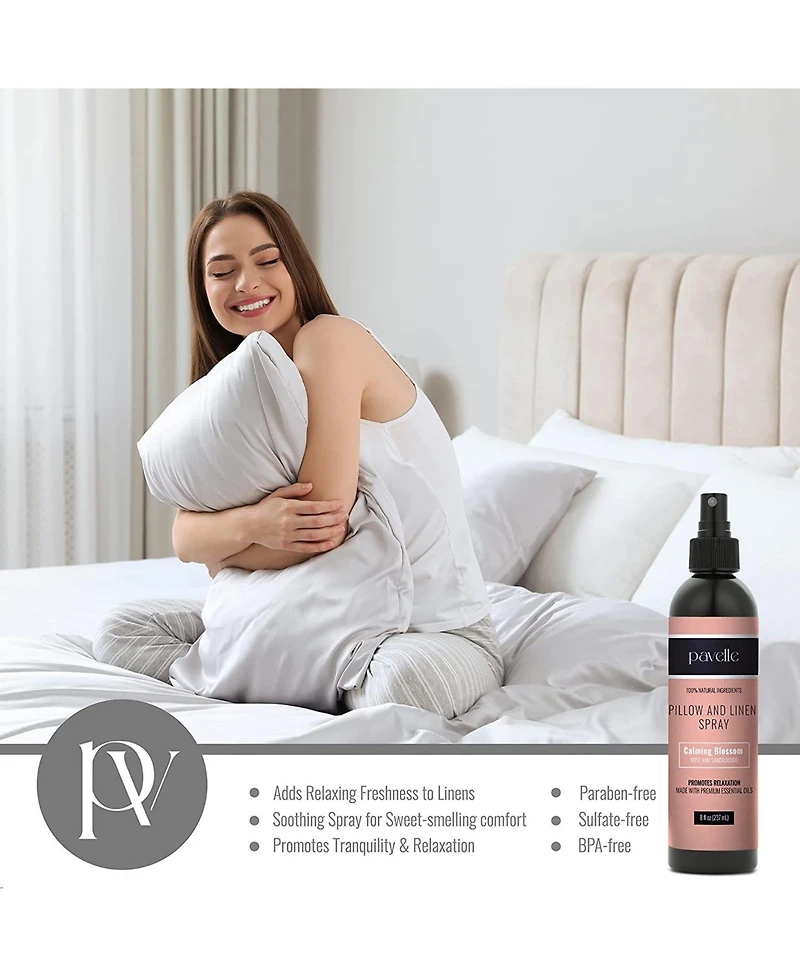 Pavelle Pillow and Linen Fabric Odor Eliminator Spray, Calming Blossom