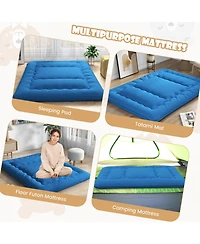 Slickblue Foldable Futon Mattress with Washable Cover and Carry Bag for Camping
