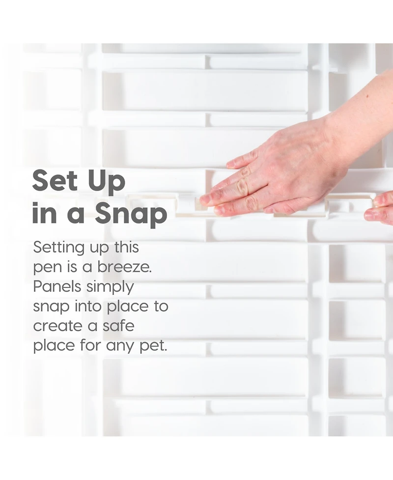 Iris Usa 35" Exercise 10-Panel Pet Playpen with Door. Small, Medium, and Large Dogs, Keep Pets Secure, Easy Assembly & Storying, Customizable, Black
