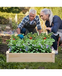 Slickblue Raised Garden Bed Fir Wood Wooden Square Wood Planter Box for Garden