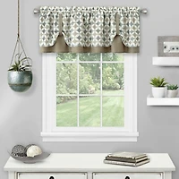 Kate Aurora Modern Geometric Button Tuck Rod Pocket Window Valance