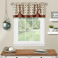 Kate Aurora Modern Geometric Button Tuck Rod Pocket Window Valance