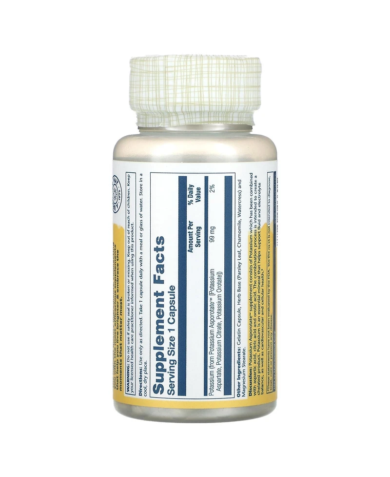 Solaray Potassium Asporotate 99 mg