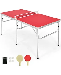 Slickblue 60 Inch Portable Tennis Ping Pong Folding Table with Accessories