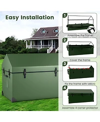 Slickblue Waterproof Outdoor Storage Box with Ventilated Window Adjustable Snap-Green