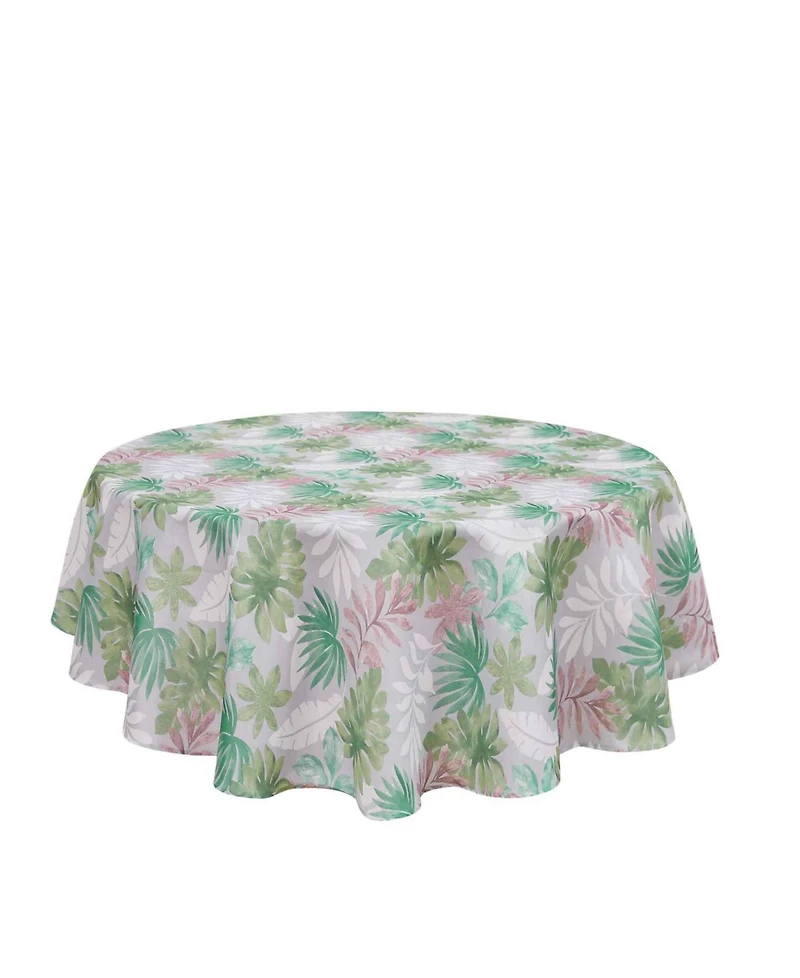 Izod Cove Palm Water-Resistant Indoor and Outdoor Tablecloth, 70" Round