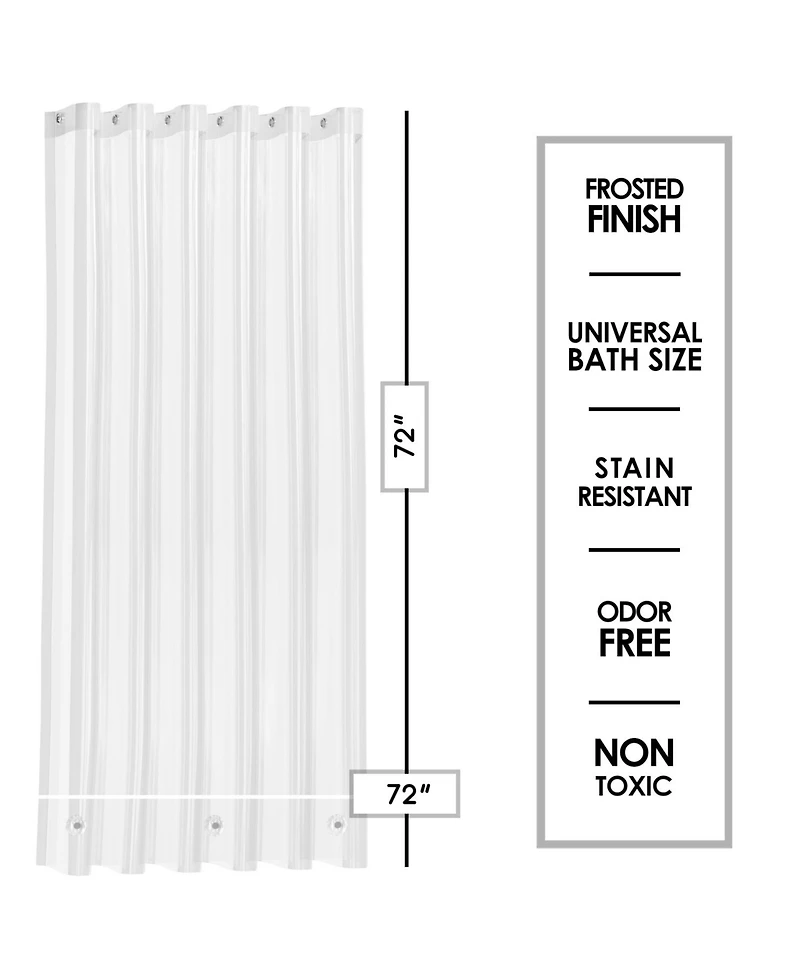 Clara Clark Heavy Duty 5G Thick, Soap & Scum Resistant Shower Curtain Liner