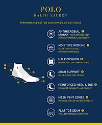 Polo Ralph Lauren Men's 6-Pk. Performance Red Pony Low Cut Socks
