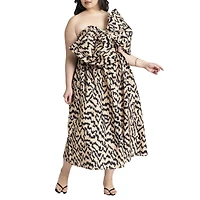 Eloquii Women's Plus Bow Bodice Flare Dress