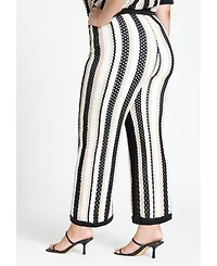 Eloquii Women's Plus Crochet Pull On Pant