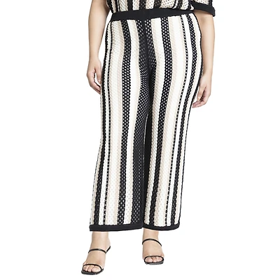 Eloquii Women's Plus Crochet Pull On Pant