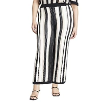 Eloquii Women's Plus Crochet Pull On Pant