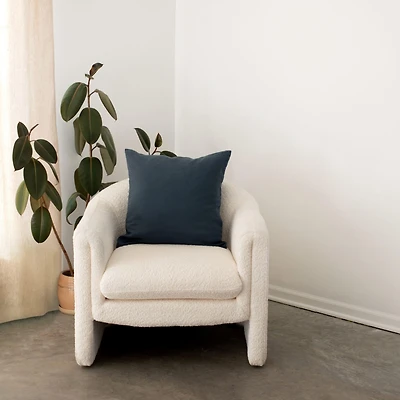 20" x French Linen Pillow with Removable Sham