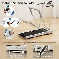 2.25HP 3-in-1 Folding Treadmill W/Table Speaker Remote Control