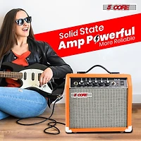 5 Core Guitar Amp 20W Amplifier for Electric Bass Acoustic Practice Amps Small Portable Mini Amplificador para Bajo with Built in Effects