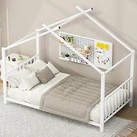 Streamdale Twin Metal House Platform Bed, White