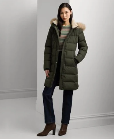 Lauren Ralph Lauren Womens Faux Fur Hooded Puffer Coat P Xs Xxl