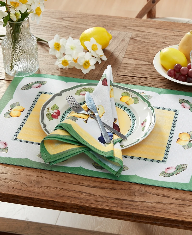 Elrene French Garden Stain and Water Resistant 21"x21" Napkins, Set of 4