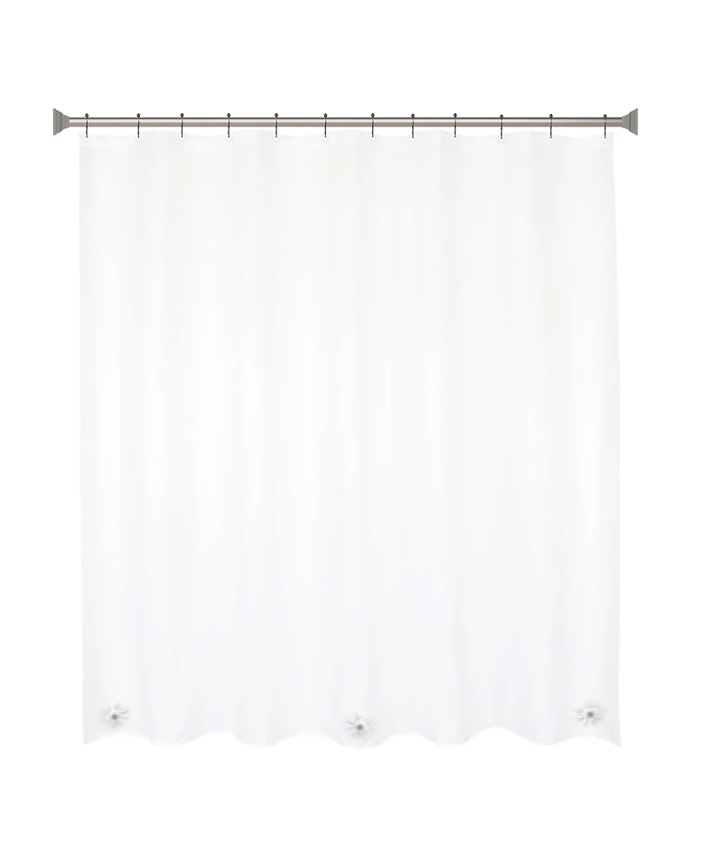 Kenney Medium Weight Peva Shower Curtain Liner and Beaded Roller Ring Set