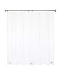 Kenney Medium Weight Peva Shower Curtain Liner and Beaded Roller Ring Set
