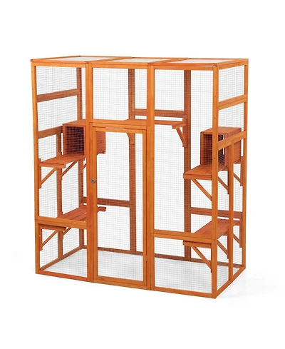 Streamdale Spacious Cat Enclosure with Multiple Perches and Condos