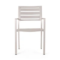 Streamdale Furniture Outdoor Modern Aluminum Dining Chair, Silver