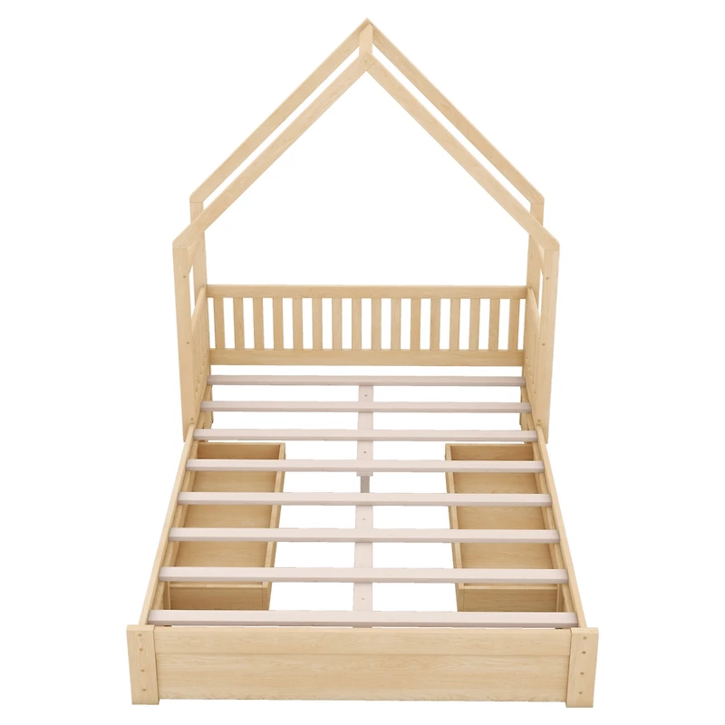 Streamdale Queen Platform Bed with Drawers and Guardrail