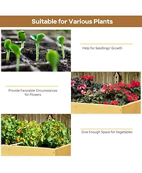 Sugift Raised Wooden Planter Vegetable Flower Bed with Liner