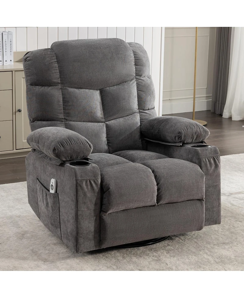 Streamdale Oversized Rocking Recliner with Massage, Heat & Usb
