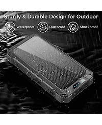 20,000mAh Power Bank- Convenient 4 Built-in Cables & Wireless Charging
