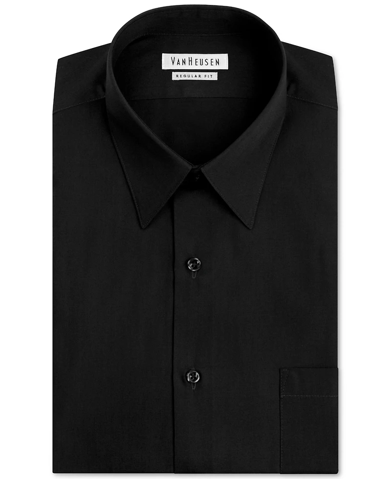 Van Heusen Men's Regular Fit Point Collar Poplin Dress Shirt