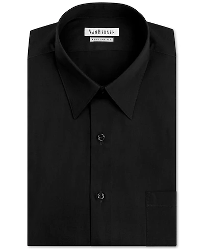Van Heusen Men's Regular Fit Point Collar Poplin Dress Shirt