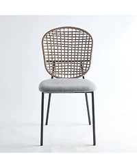 Black And Gray Sennit Chair, Set Of 4, Dining Chair, Coffee Chair