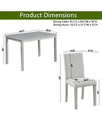 Streamdale Stunning 5-Piece Dining Set Elegant Table & Upholstered Chairs