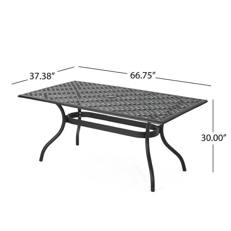 Streamdale Elegant Cast Aluminum Lattice Dining Table for Outdoor Sophistication
